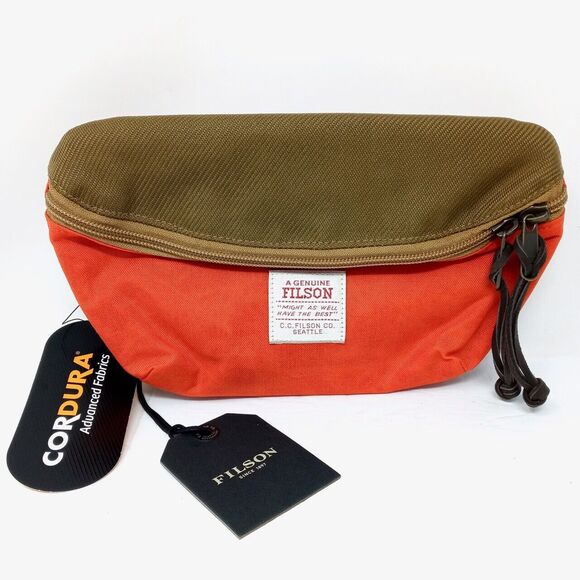 NWT Filson Surveyor Tan/Flame Crossbody Waist Fanny Hiking Pack - Picture 11 of 11